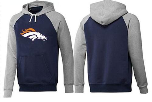 NFL Men's Nike Denver Broncos Logo Pullover Hoodie - Navy/Grey